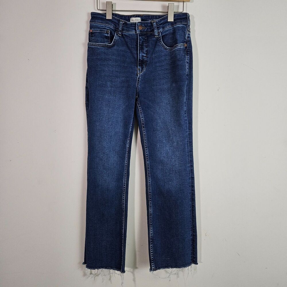 Anthropologie Pilcro The Yaya Jeans 30 Blue Dark Wash Crop Straight Leg Casual
